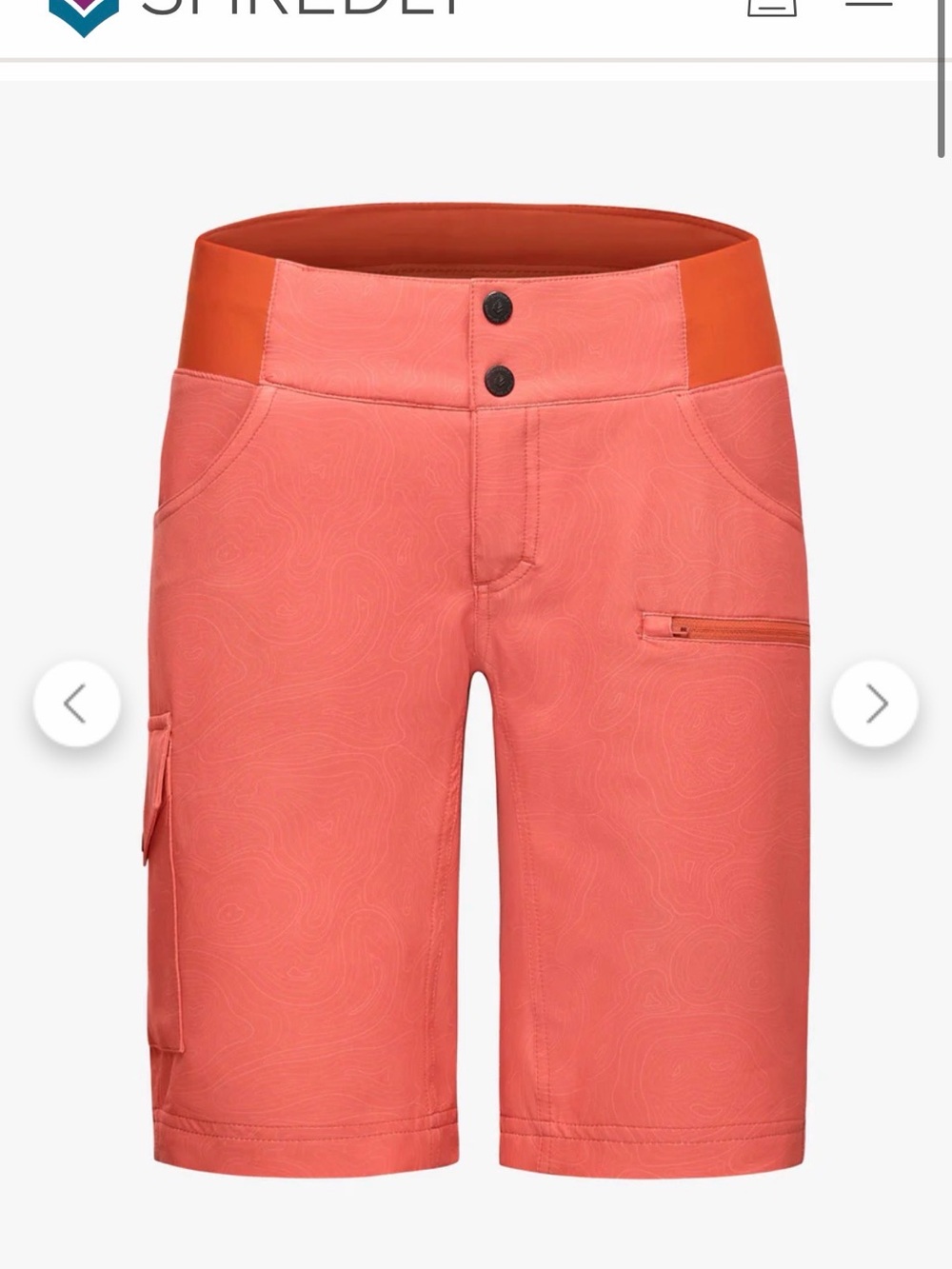 Coral High-Rise Bike Shorts with Contrast Waistband